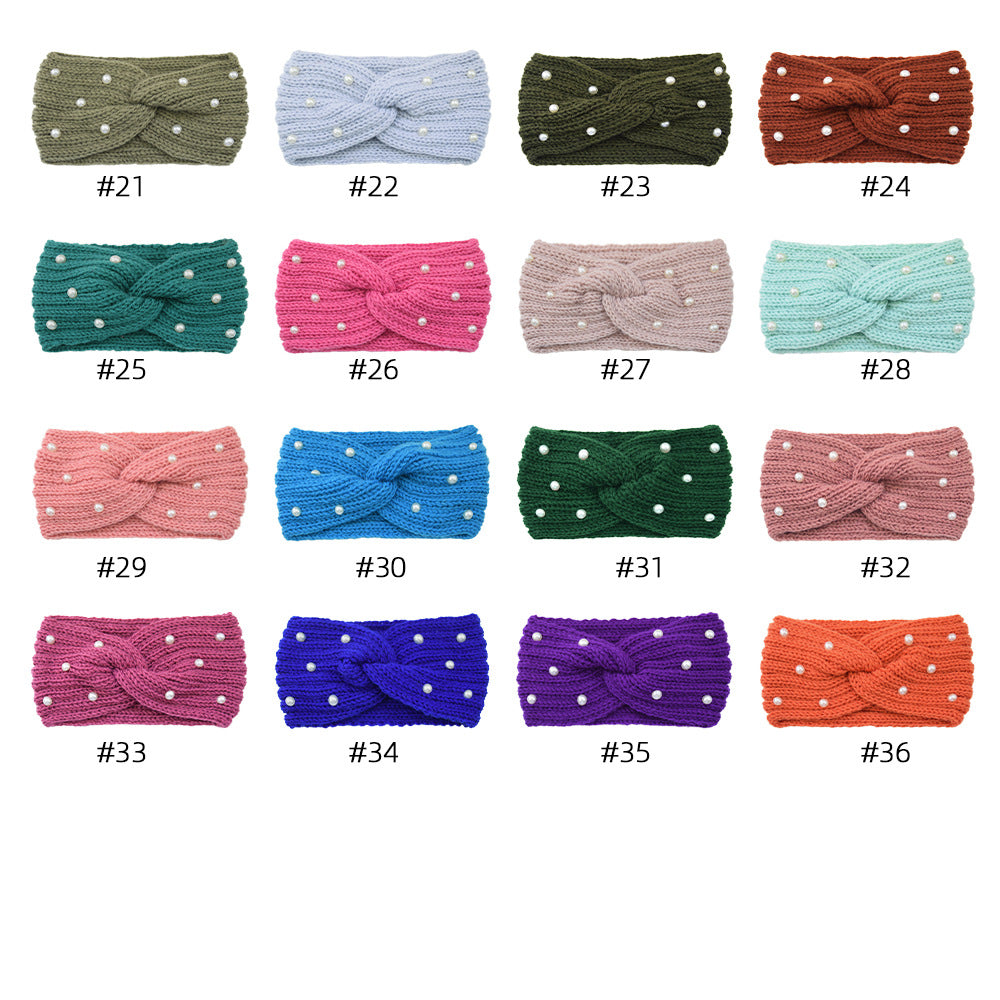 Pearl Dotted Knit Twist Headband - view 18