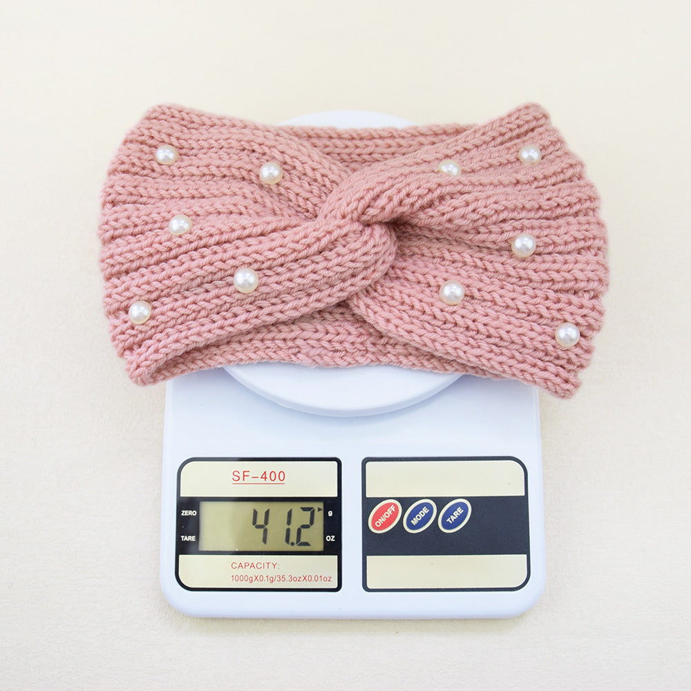 Pearl Dotted Knit Twist Headband - view 2