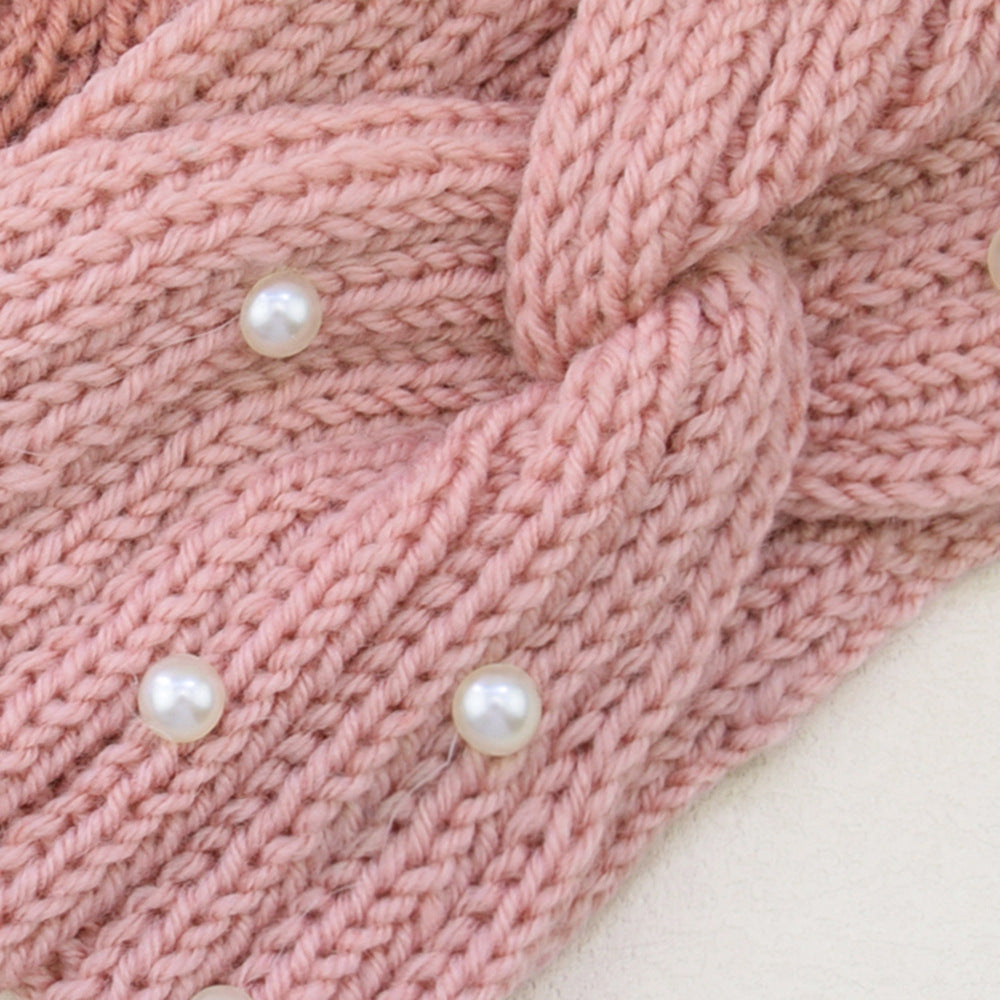 Pearl Dotted Knit Twist Headband - view 3
