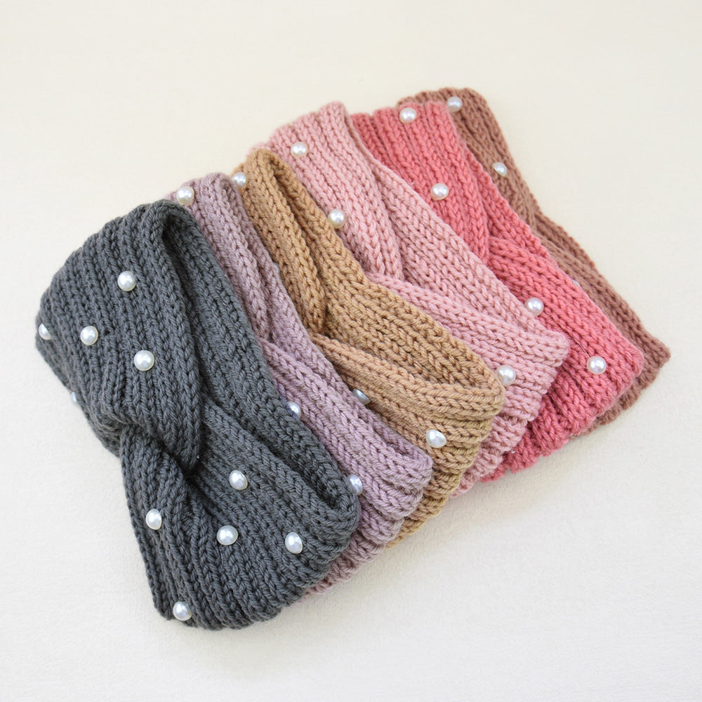 Pearl Dotted Knit Twist Headband - view 4