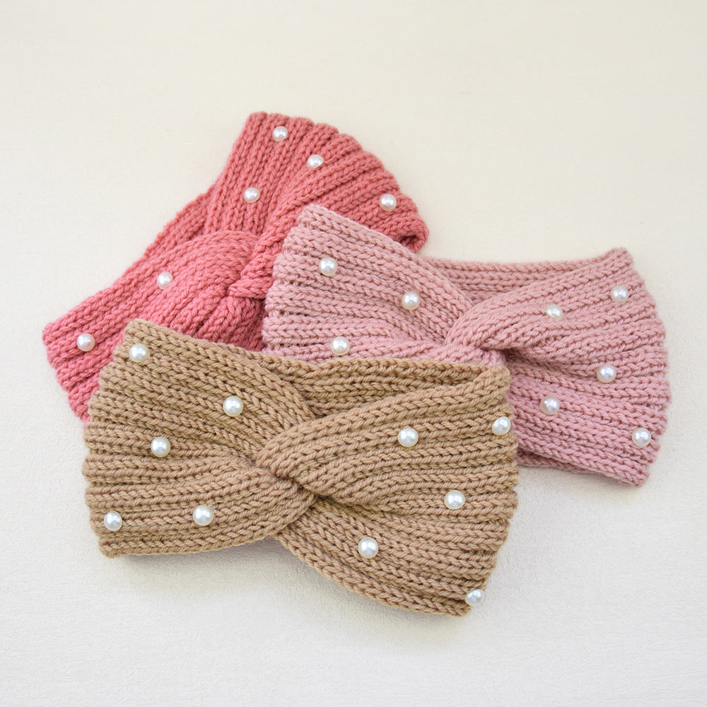 Pearl Dotted Knit Twist Headband - view 5