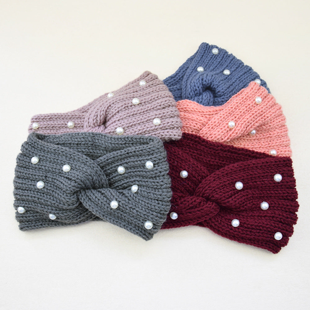 Pearl Dotted Knit Twist Headband - view 6