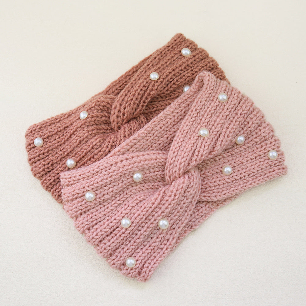 Pearl Dotted Knit Twist Headband - view 7
