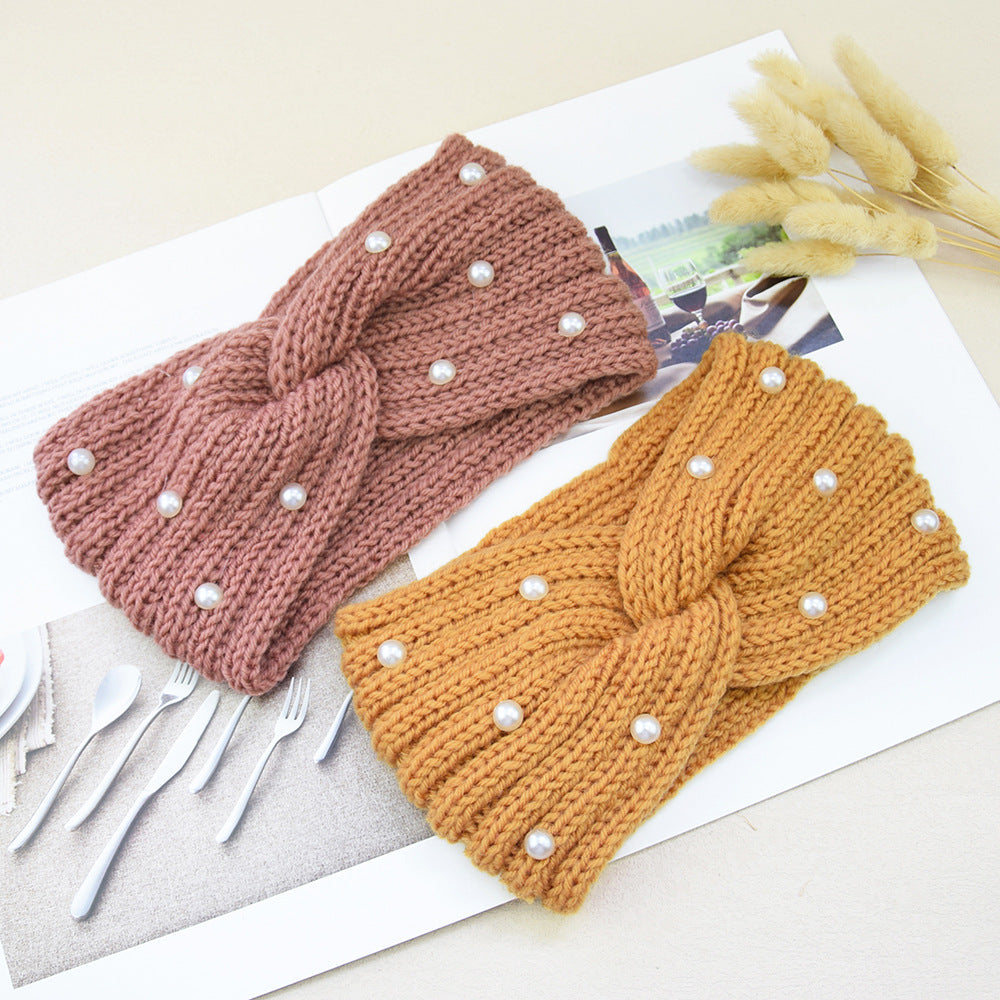 Pearl Dotted Knit Twist Headband - view 8