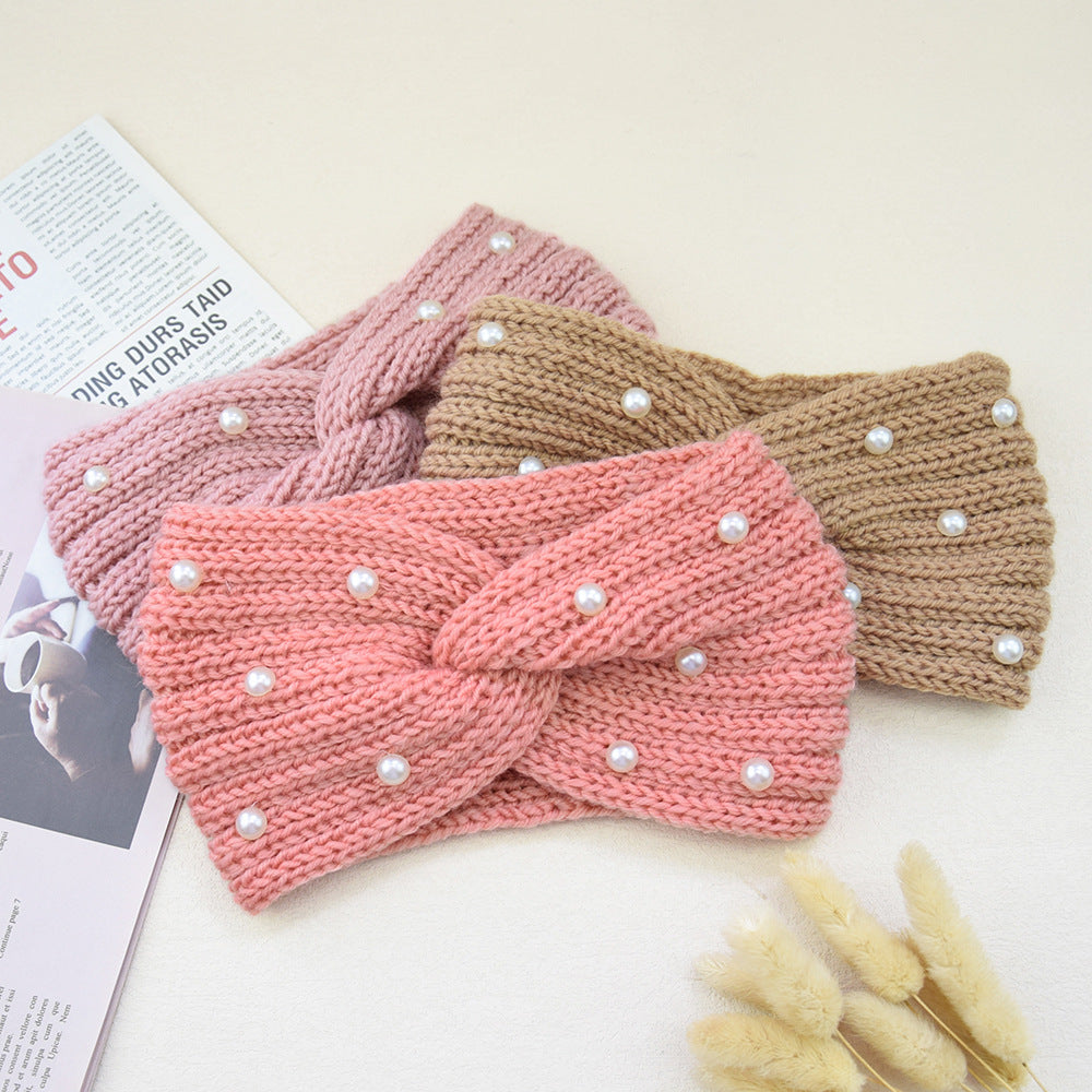 Pearl Dotted Knit Twist Headband - view 9