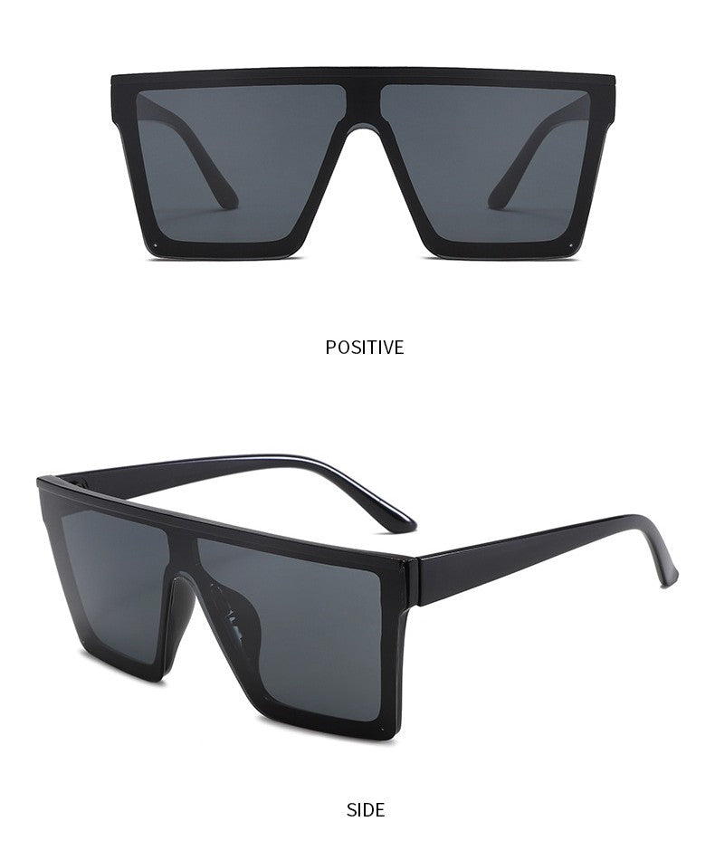 Flat Top Oversized Shield Sunglasses
