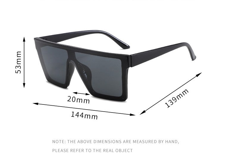 Flat Top Oversized Shield Sunglasses - view 1