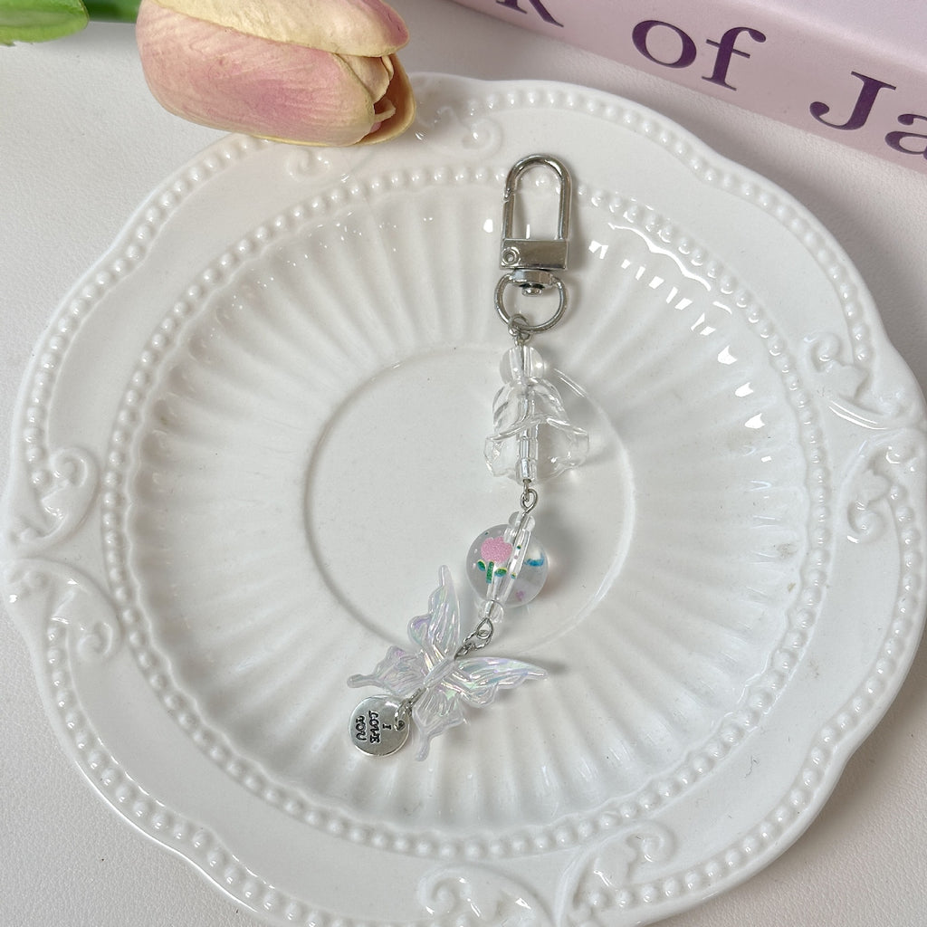 Butterfly Bead Phone Charm Keychain - Color_2