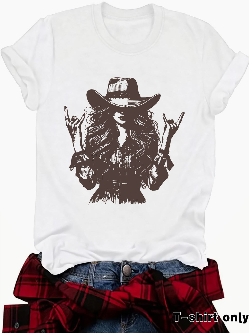 Rodeo Cowgirl Graphic Short Sleeve T-Shirt - White