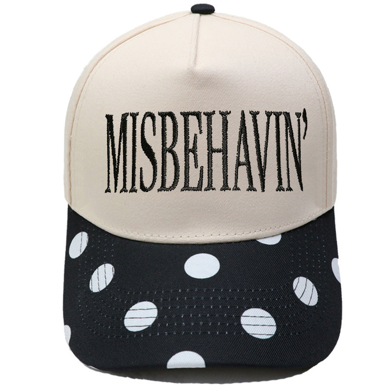 Statement Embroidery Trucker Hat With Contrast Brim - Color_02