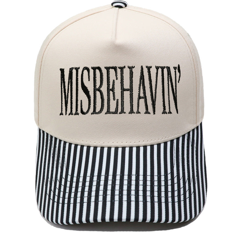 Statement Embroidery Trucker Hat With Contrast Brim - Color_03
