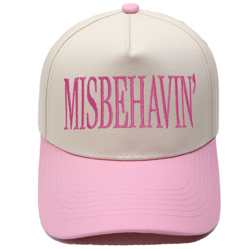 Statement Embroidery Trucker Hat With Contrast Brim - Color_07