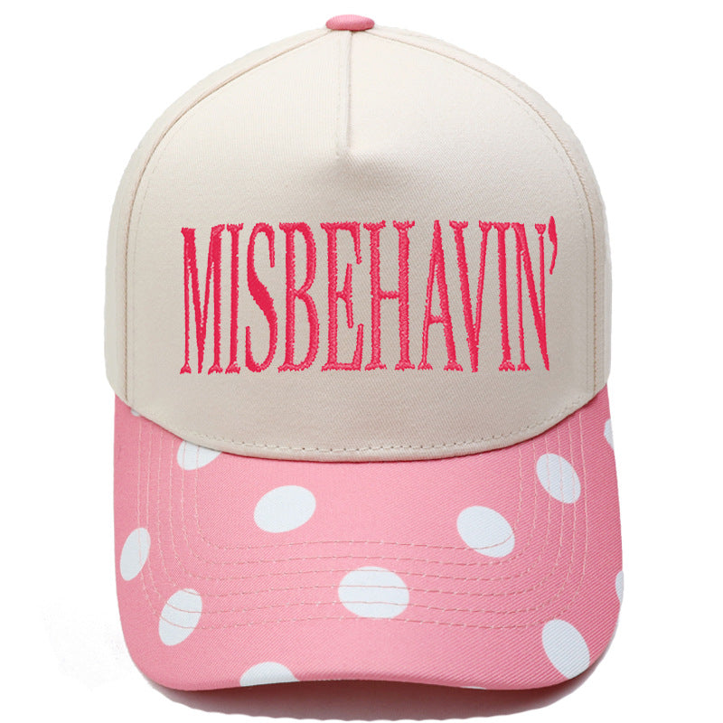 Statement Embroidery Trucker Hat With Contrast Brim - Color_08