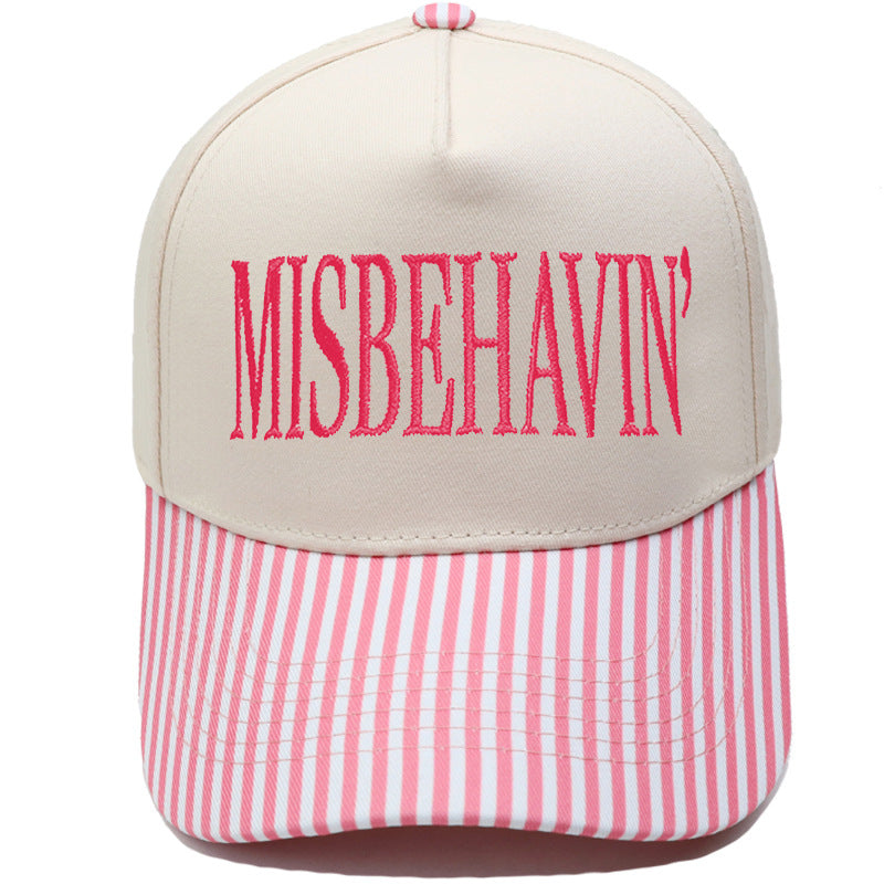 Statement Embroidery Trucker Hat With Contrast Brim - Color_09
