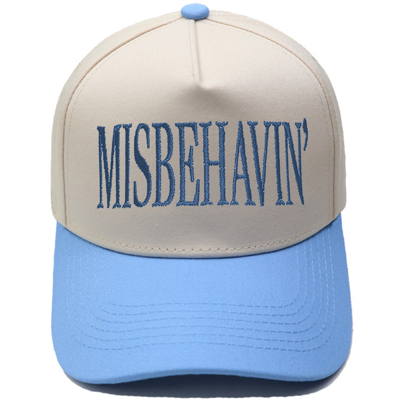 Statement Embroidery Trucker Hat With Contrast Brim - Color_10