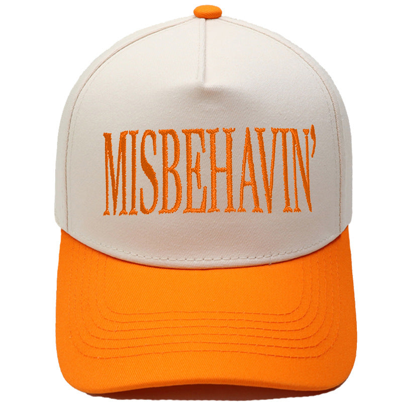 Statement Embroidery Trucker Hat With Contrast Brim - Color_12