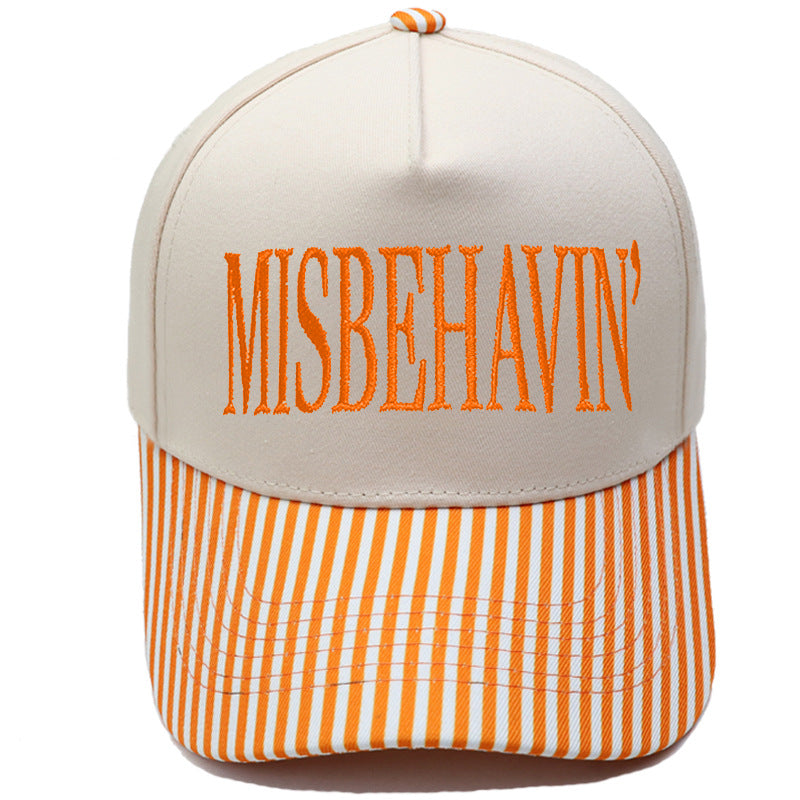 Statement Embroidery Trucker Hat With Contrast Brim - Color_13
