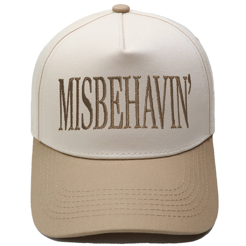 Statement Embroidery Trucker Hat With Contrast Brim - Color_16