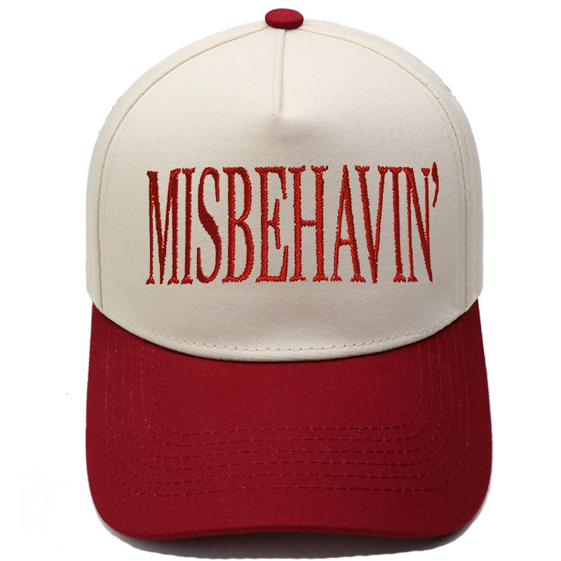 Statement Embroidery Trucker Hat With Contrast Brim - Color_17