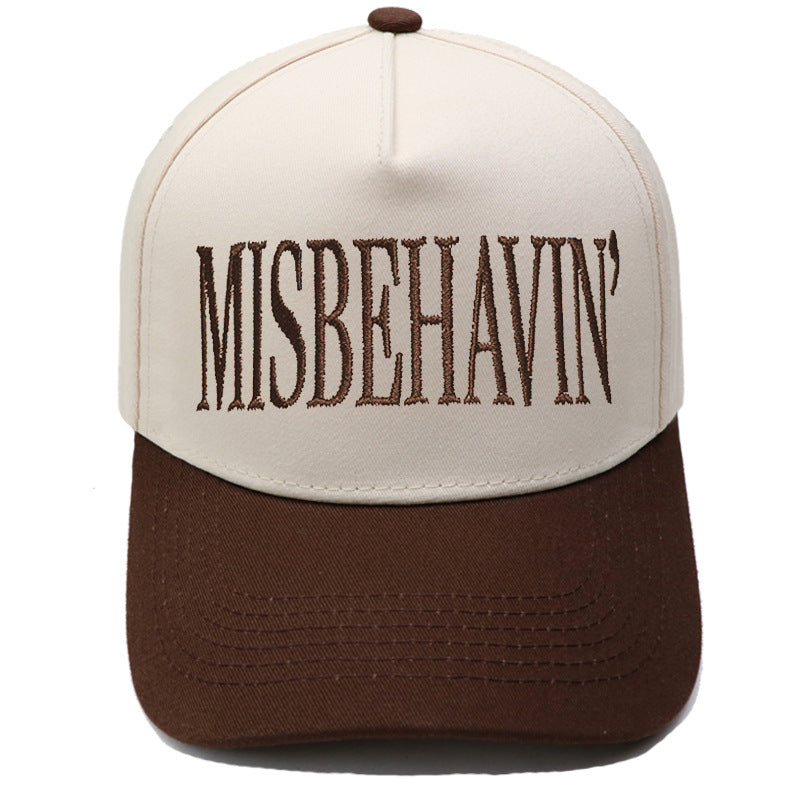 Statement Embroidery Trucker Hat With Contrast Brim - Color_18