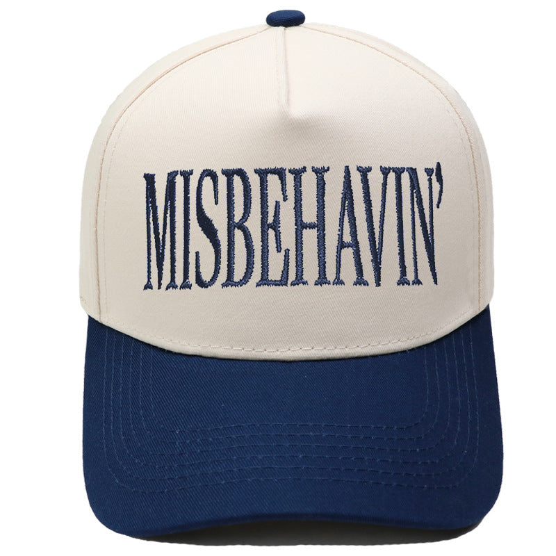 Statement Embroidery Trucker Hat With Contrast Brim - Color_19