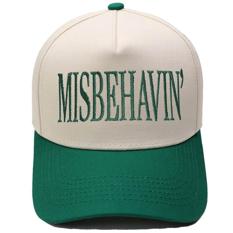 Statement Embroidery Trucker Hat With Contrast Brim - Color_20