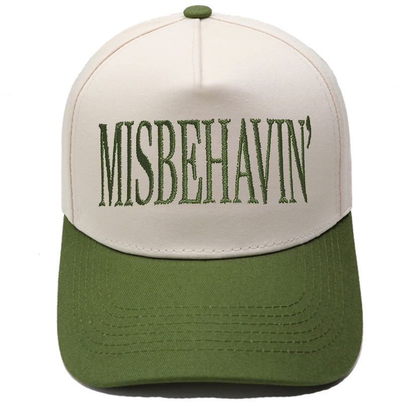 Statement Embroidery Trucker Hat With Contrast Brim - Color_22