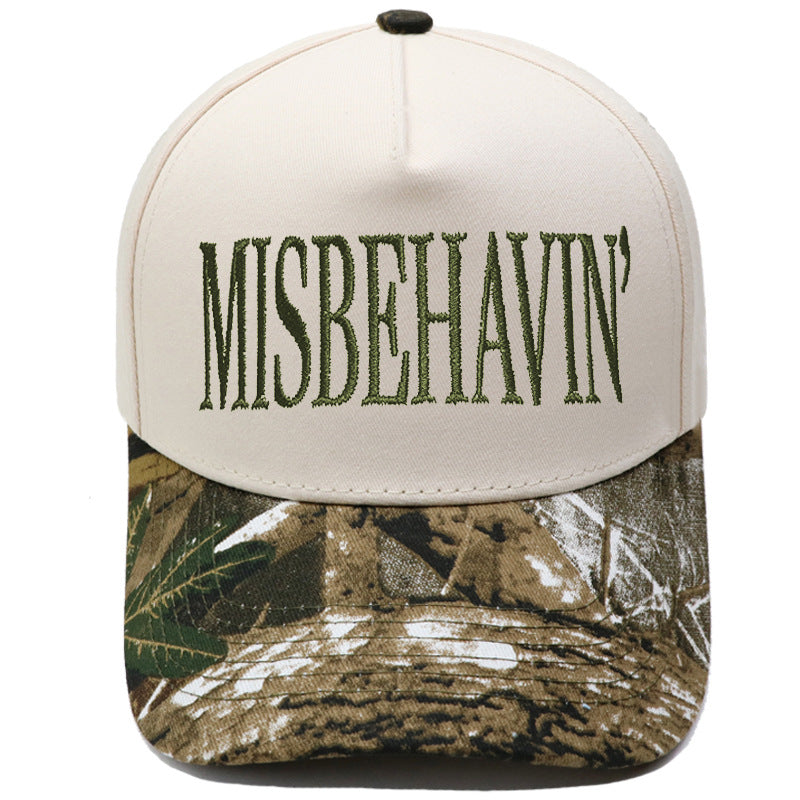 Statement Embroidery Trucker Hat With Contrast Brim - Color_24