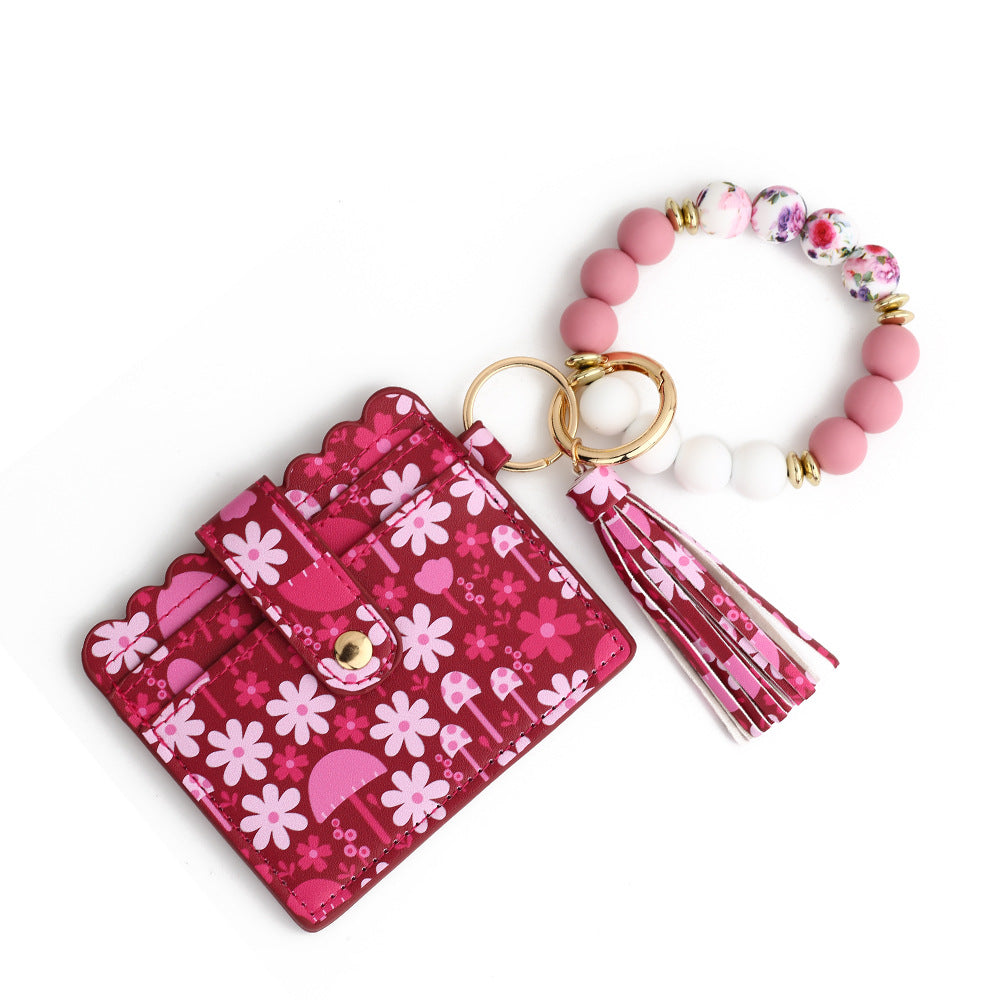 Printed Card Case Wristlet Bangle Keychain - NO-10