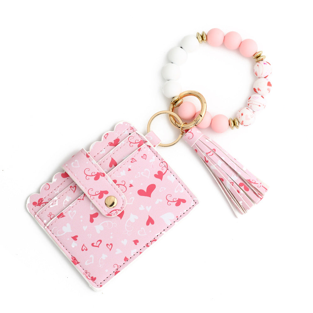 Printed Card Case Wristlet Bangle Keychain - NO-2
