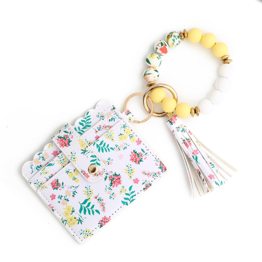 Printed Card Case Wristlet Bangle Keychain - NO-6