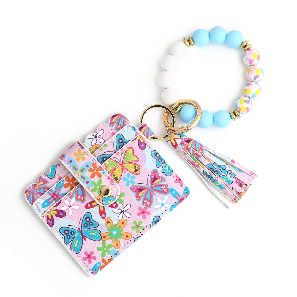 Printed Card Case Wristlet Bangle Keychain - NO-7