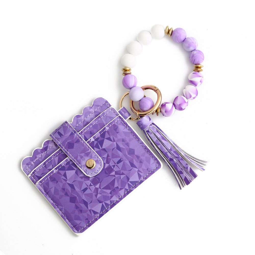 Printed Card Case Wristlet Bangle Keychain - NO-8