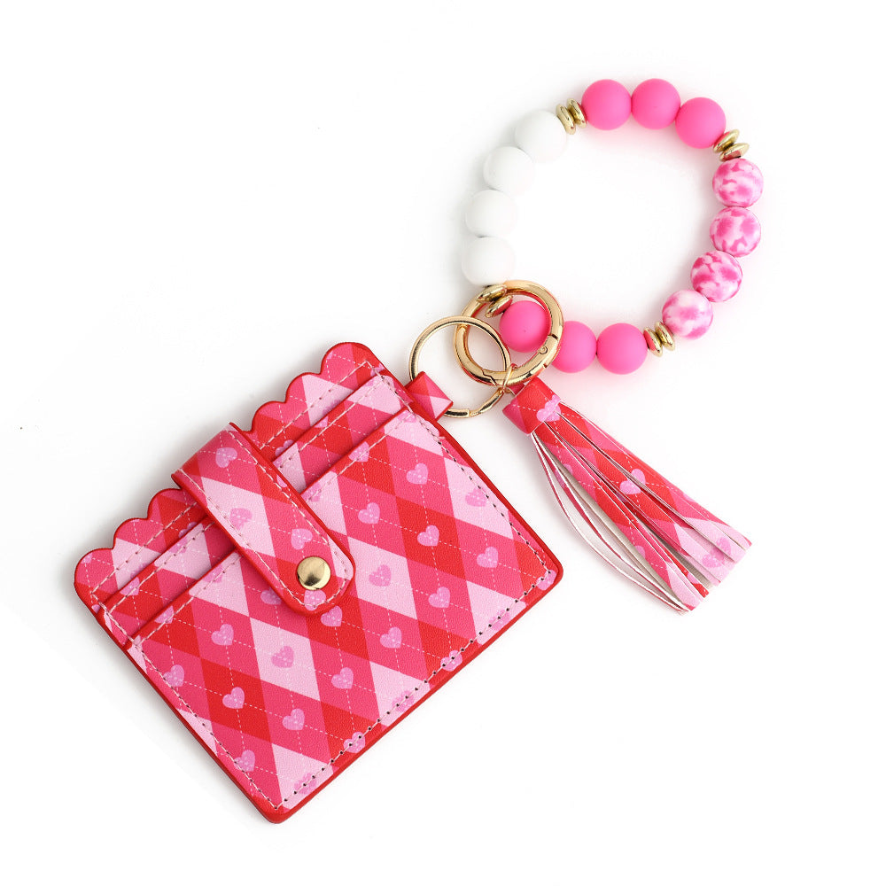 Printed Card Case Wristlet Bangle Keychain - NO-9