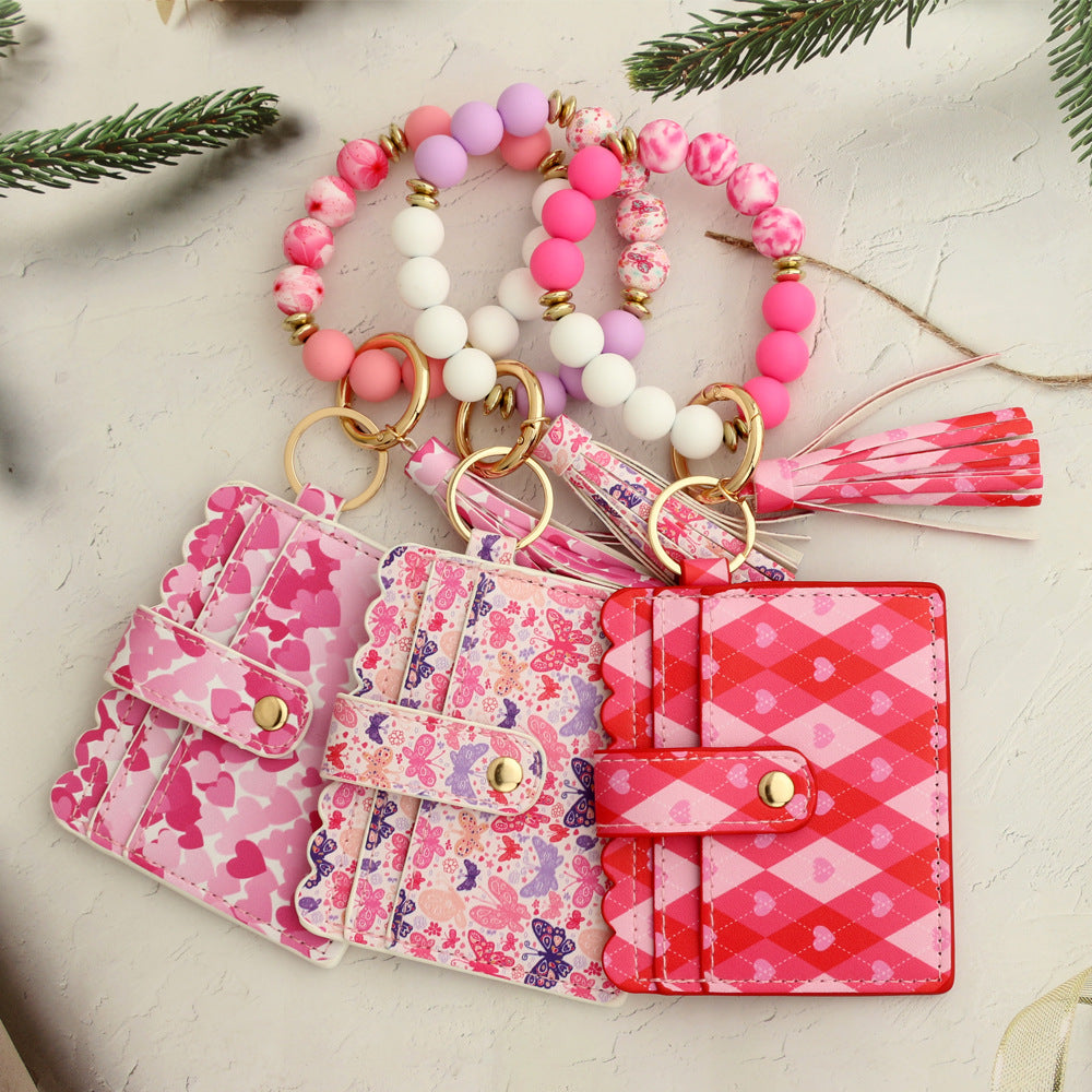 Printed Card Case Wristlet Bangle Keychain - NO-9 - 1