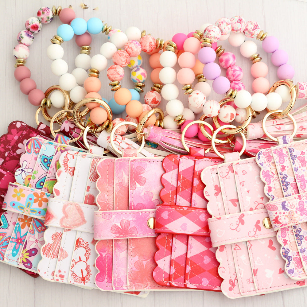 Printed Card Case Wristlet Bangle Keychain - NO-9 - 4