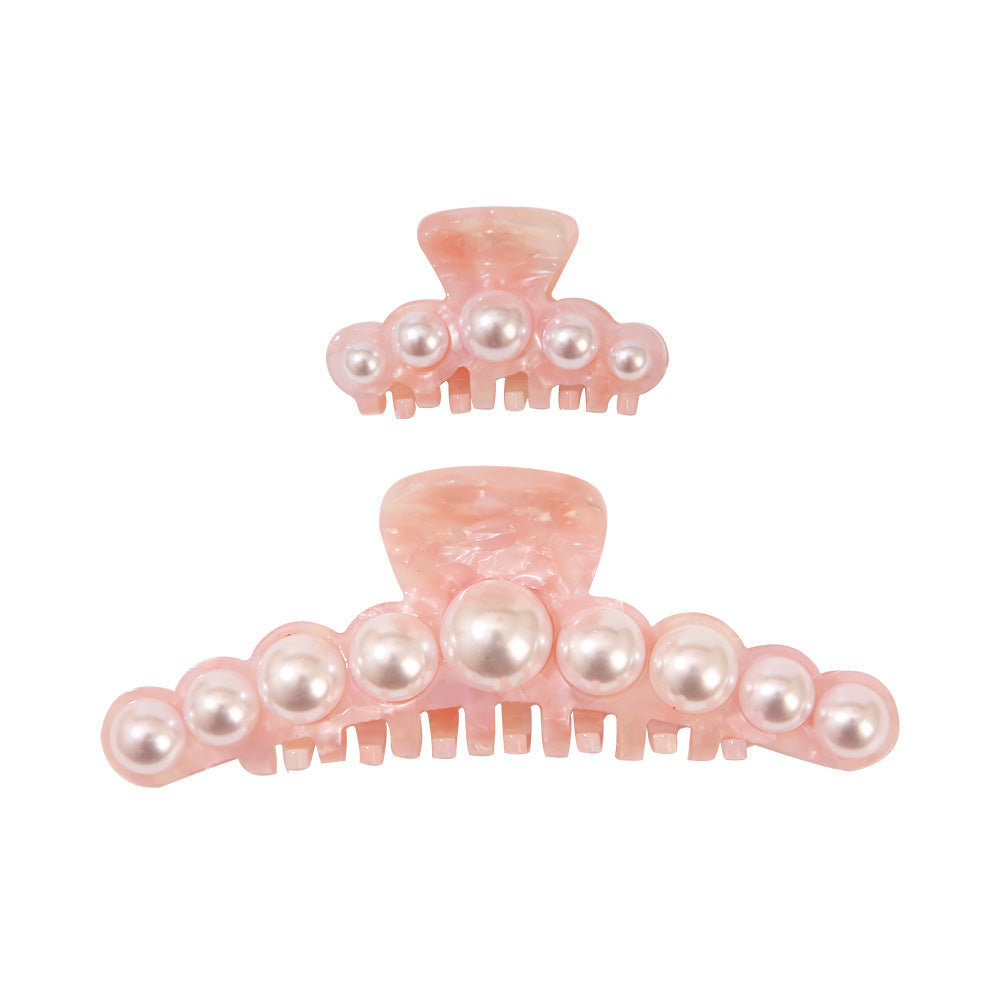 Pearl Trim Acetate Hair Claw Clip - view 4