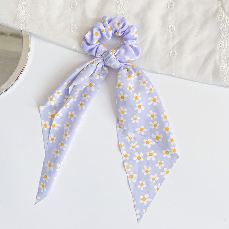 Ditsy Floral Scarf Tie Hair Band - Blue