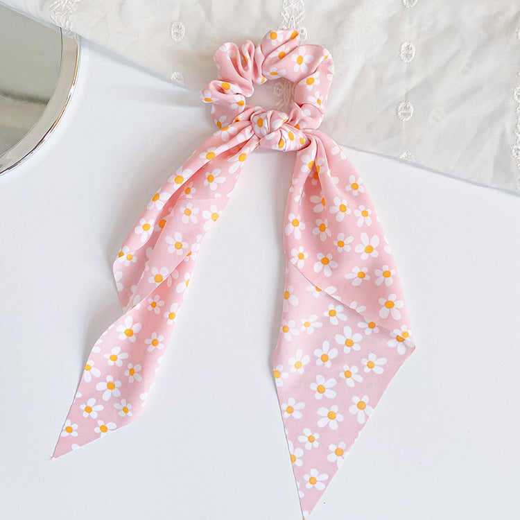 Ditsy Floral Scarf Tie Hair Band - Red
