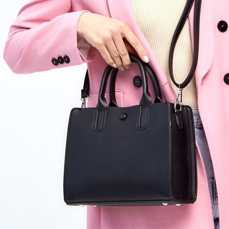 Structured Top Handle Tote With Key Charm