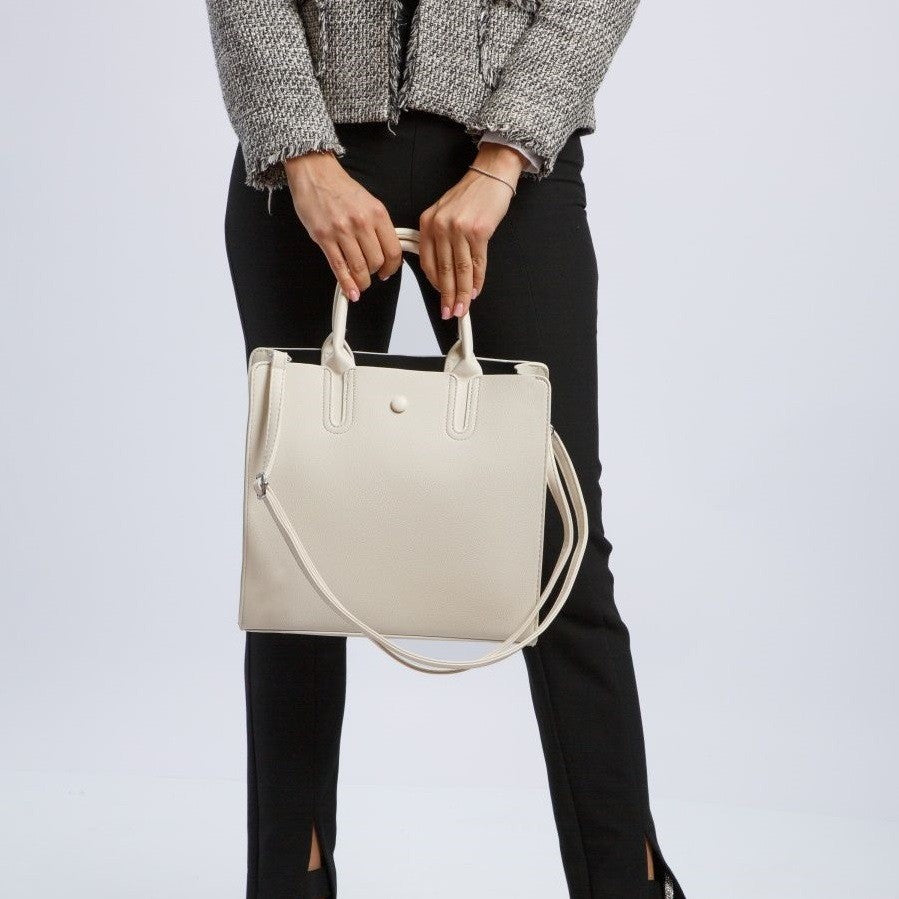 Structured Top Handle Tote With Key Charm