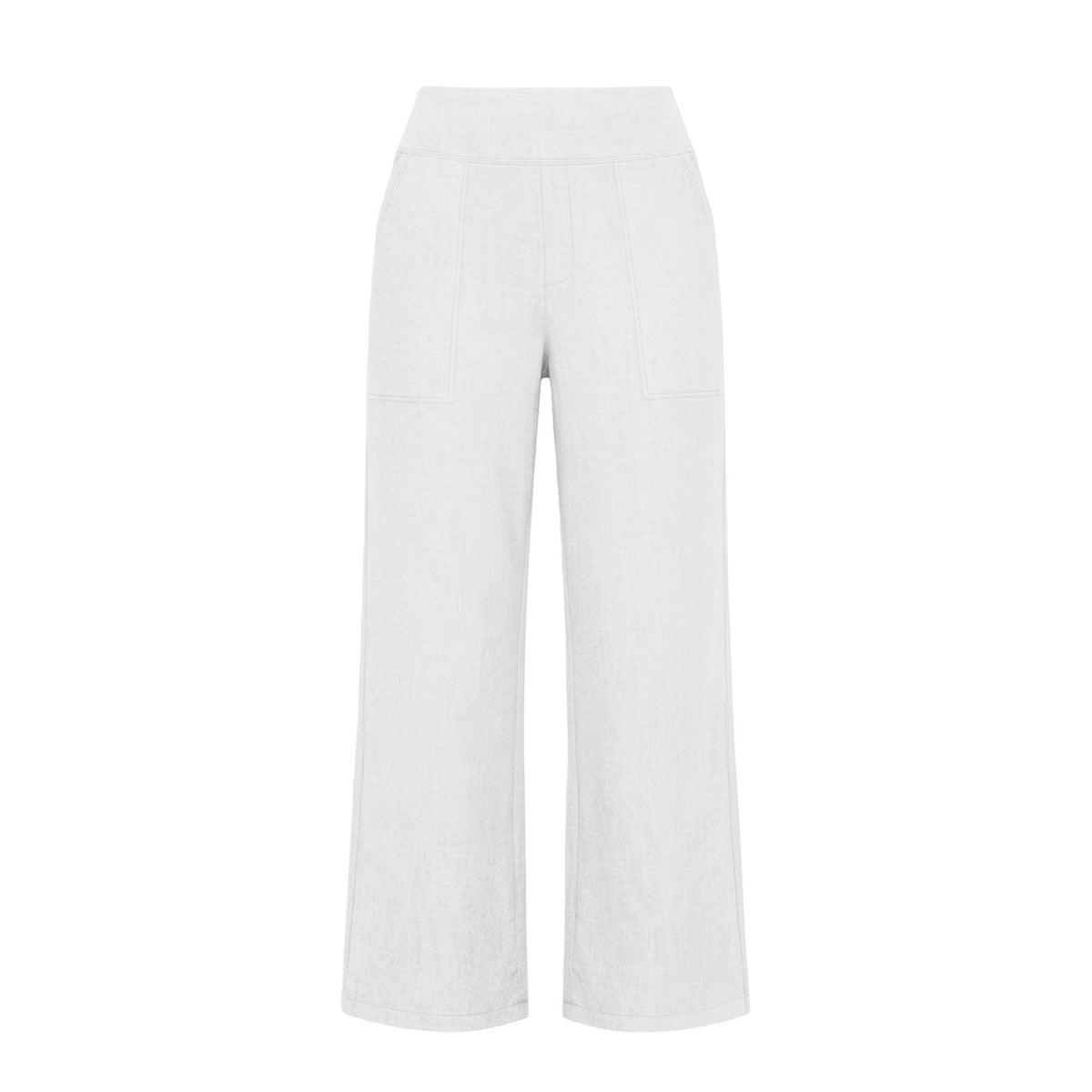 Cotton Linen Wide Leg Pull-On Capri Pants