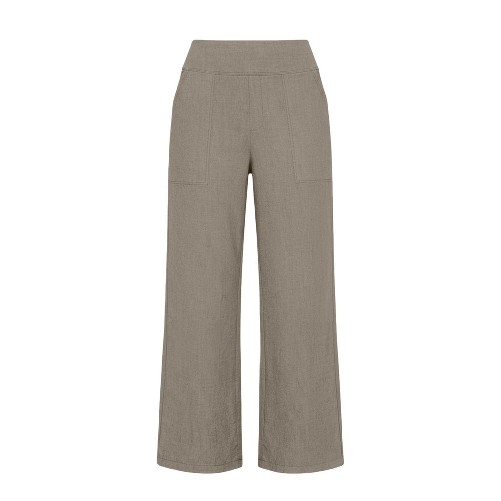 Cotton Linen Wide Leg Pull-On Capri Pants