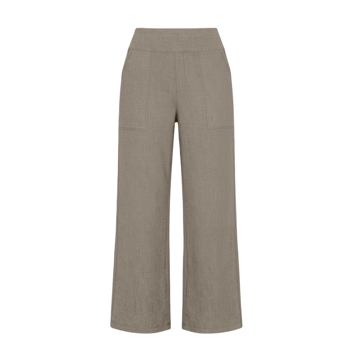 Cotton Linen Wide Leg Pull-On Capri Pants