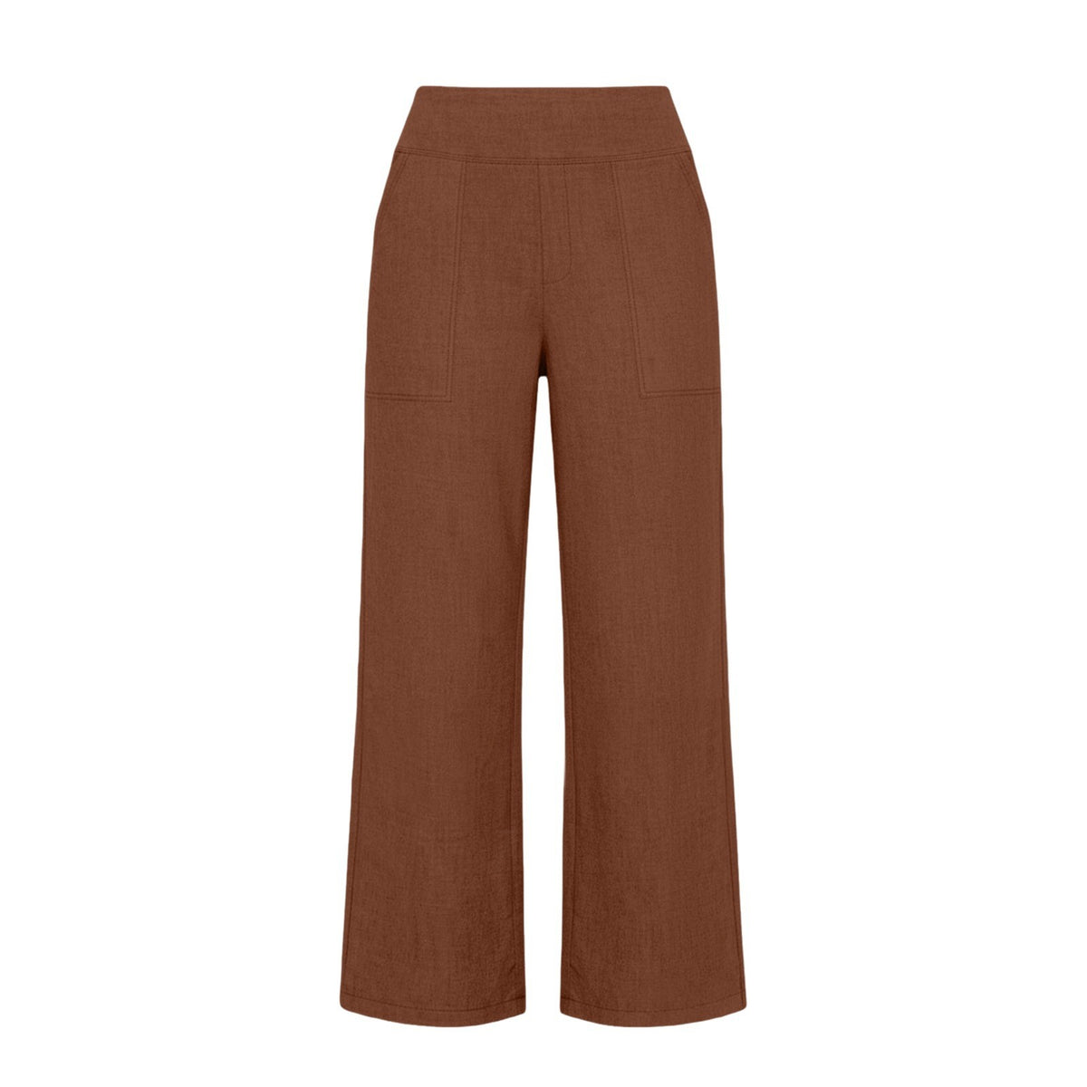 Cotton Linen Wide Leg Pull-On Capri Pants