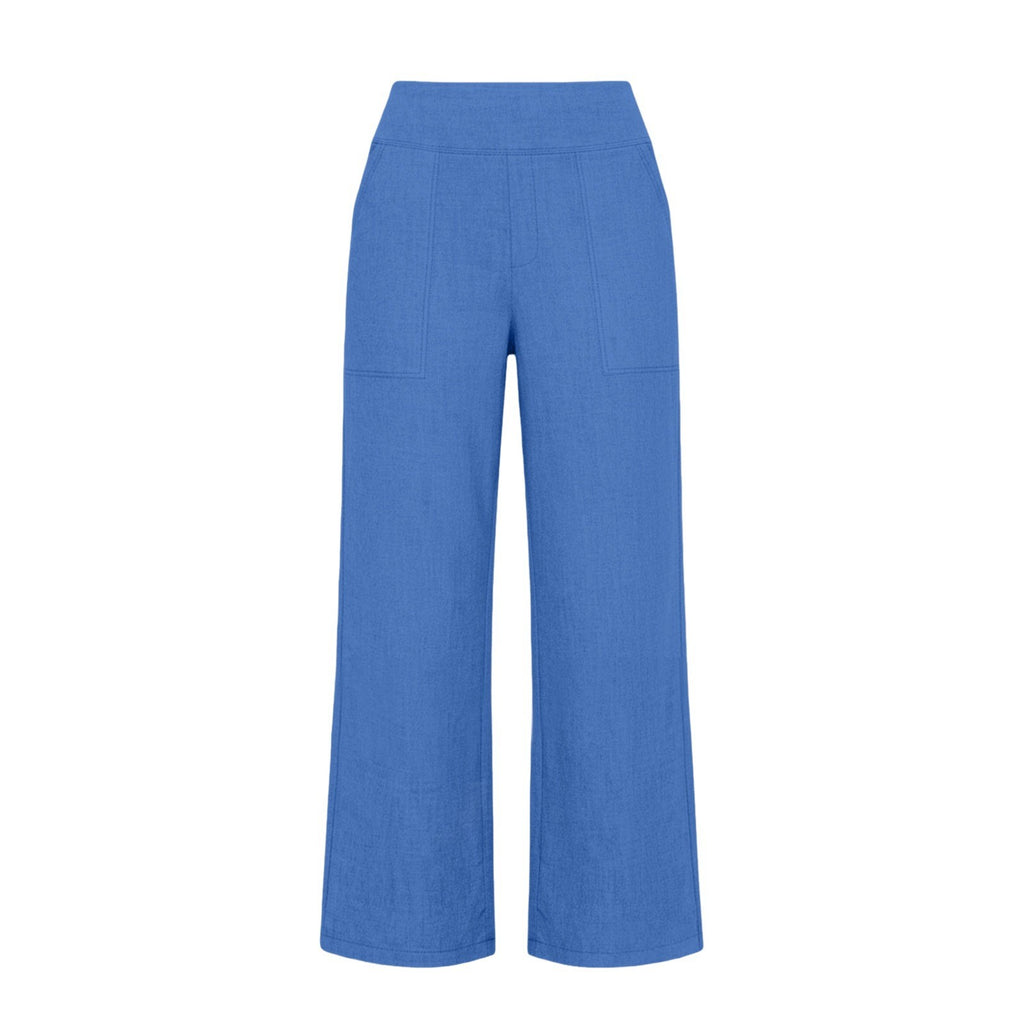 Cotton Linen Wide Leg Pull-On Capri Pants
