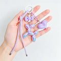Glossy Balloon Puppy Charm Keychain - Purple
