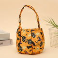Spooky Pumpkin Ghost Print Candy Pouch - Orange