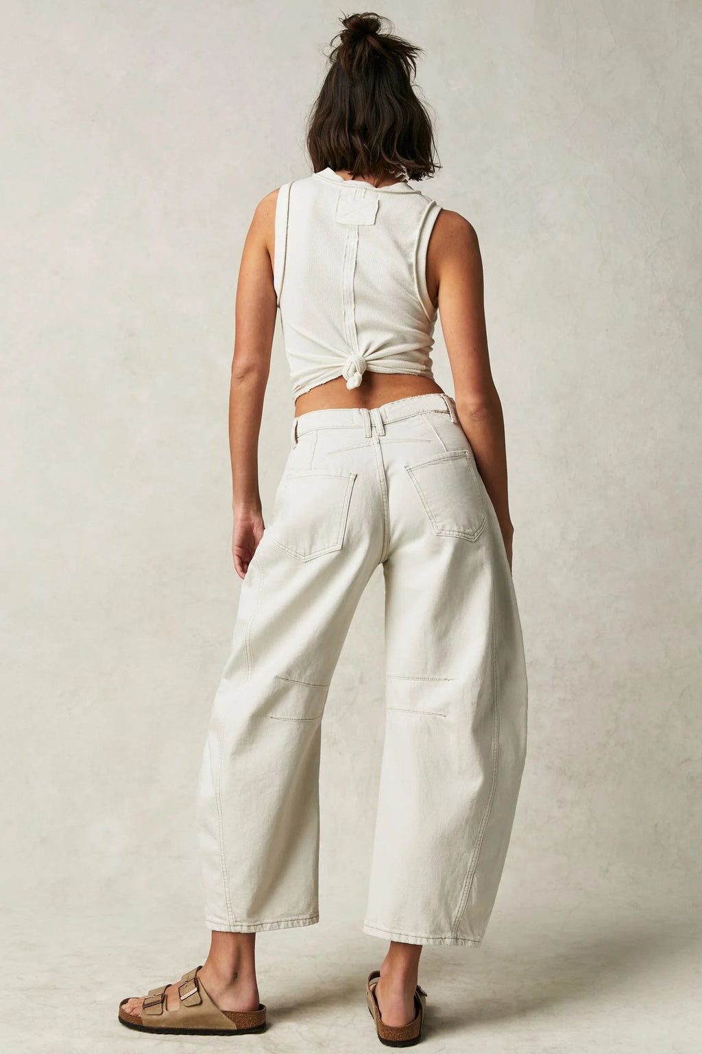 Barrel Leg Slouchy Cocoon Fit Jeans - white - 1