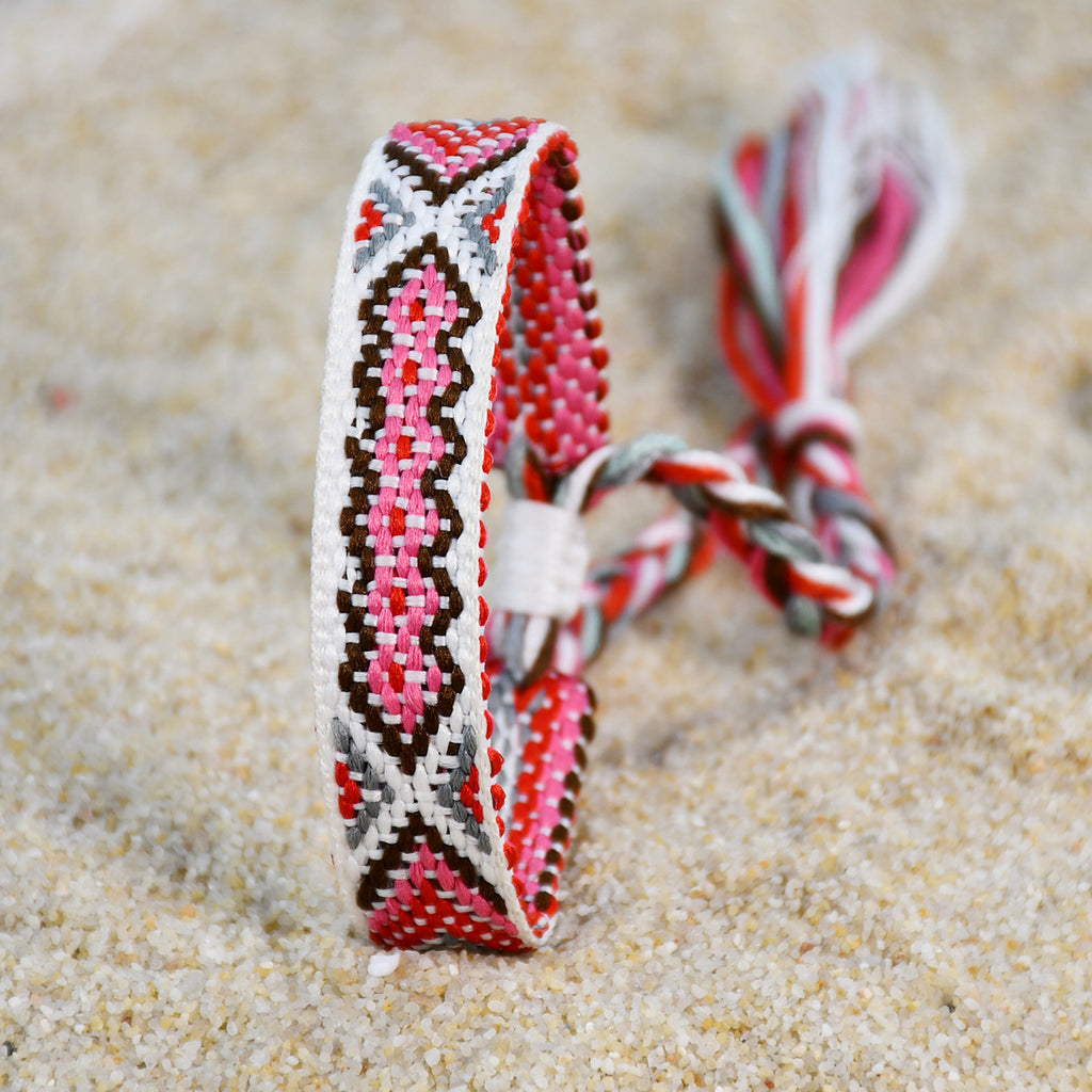 Handwoven Friendship Bracelet With Tassel Ties - C5